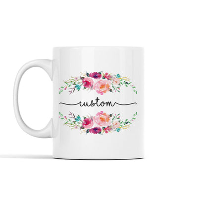 Floral Monogram Personalized Mugs