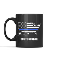 Thin Blue Line American Flag (Custom) Personalized Mug