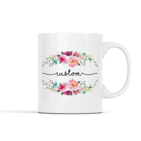Floral Monogram Personalized Mugs