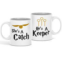 She's A Catch & He's A Keeper Couple Mugs