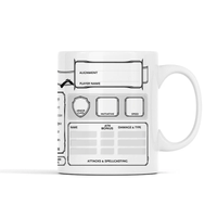 DnD Blank Character Sheet Mug