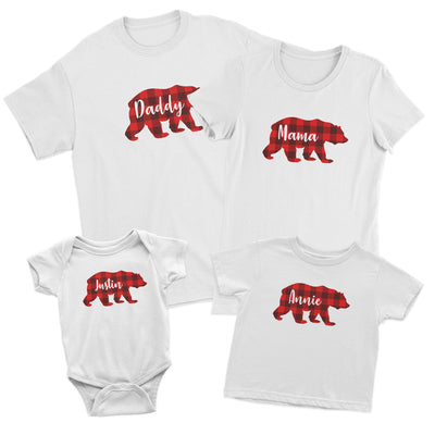 Buffalo Plaid Bear Family Matching Shirts