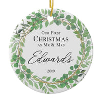 First Christmas Married Ornament Personalized