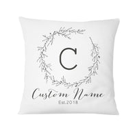 Floral Custom Name Personalized Pillow