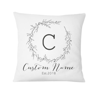 Floral Custom Name Personalized Pillow