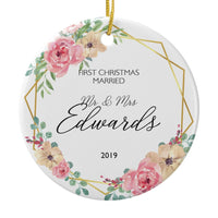 First Christmas Married Ornament Personalized