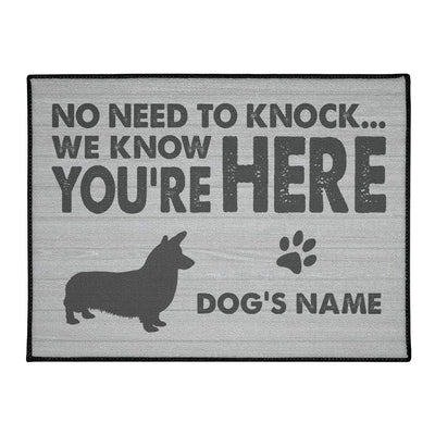 Personalized Doormat with Corgi Name