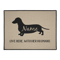 Dachshund Lives Here Personalized Indoor/Outdoor Floor Mats