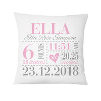 XO Heart, Personalized Birth Announcement Pillow