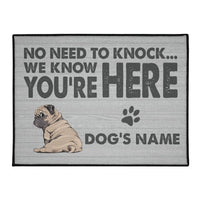 Personalized Doormat with Pug Name