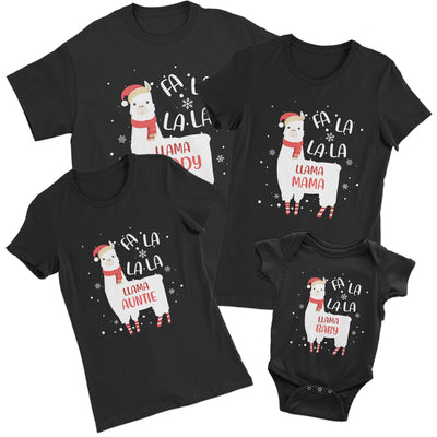 Fa la la Llama Christmas Family Matching Shirts
