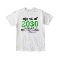 Class of (Custom) Kicking it off Kindergarten Style Personalized T-shirt